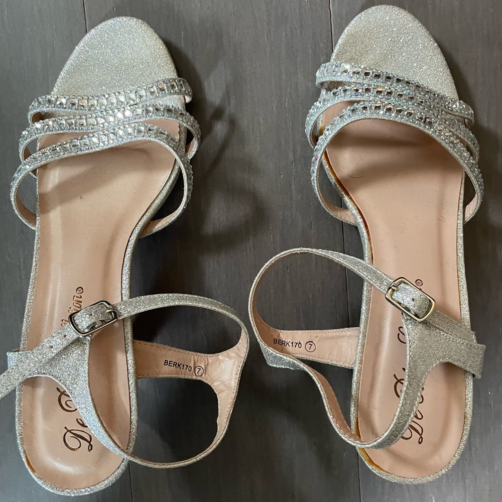Crystal sandals from the De Blossom Collection from David’s Bridal - Size 7